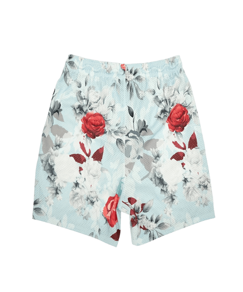 vista trasera del short deportivo estilo floral