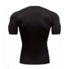 camiseta de compresión negra, vista trasera
